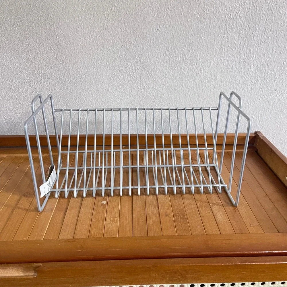 Vtg Y2k 20 CD Storage Stand Holder Display Metal Wire Rack Silver playstation